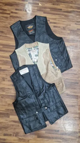 Mens brand leather vest