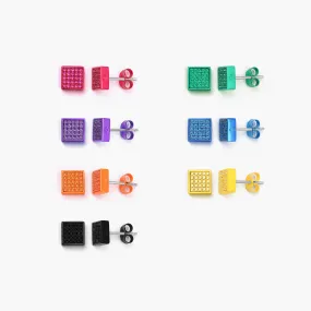 Monochrome Essentials: Square Studs Earrings (7 PACK)