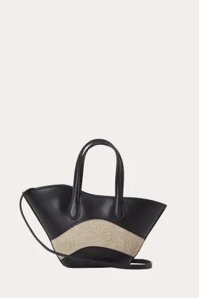 Open Tulip Tote Micro Black Beige - 30% off