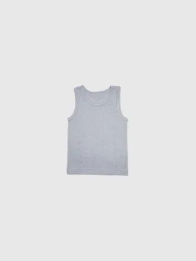 organic cotton, merino wool and silk kids tank - grey