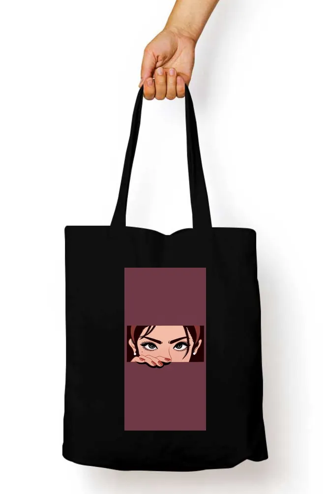 Peeping Girl Abstract Tote Bag