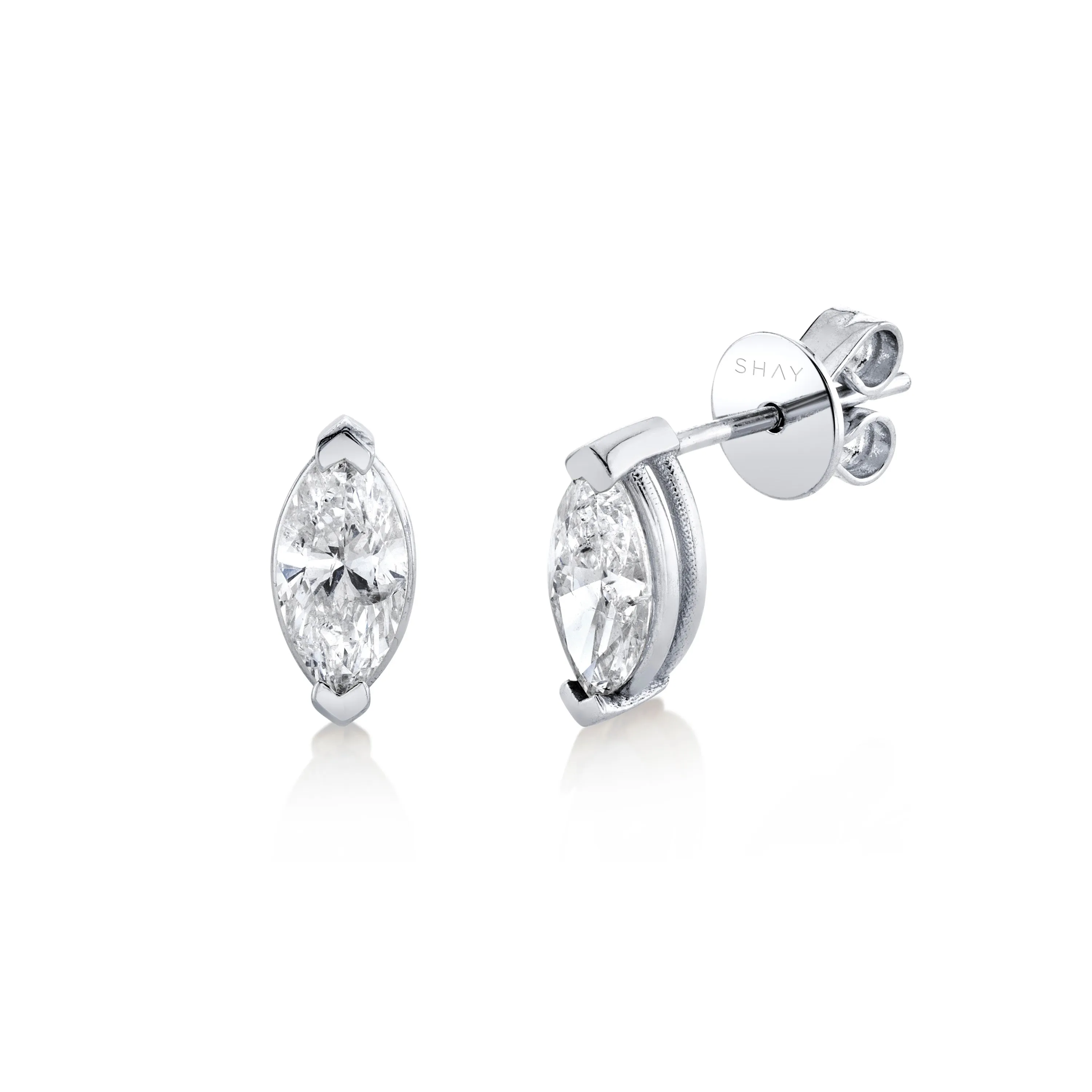 POINTER DIAMOND MARQUISE STUDS, 1.3cts