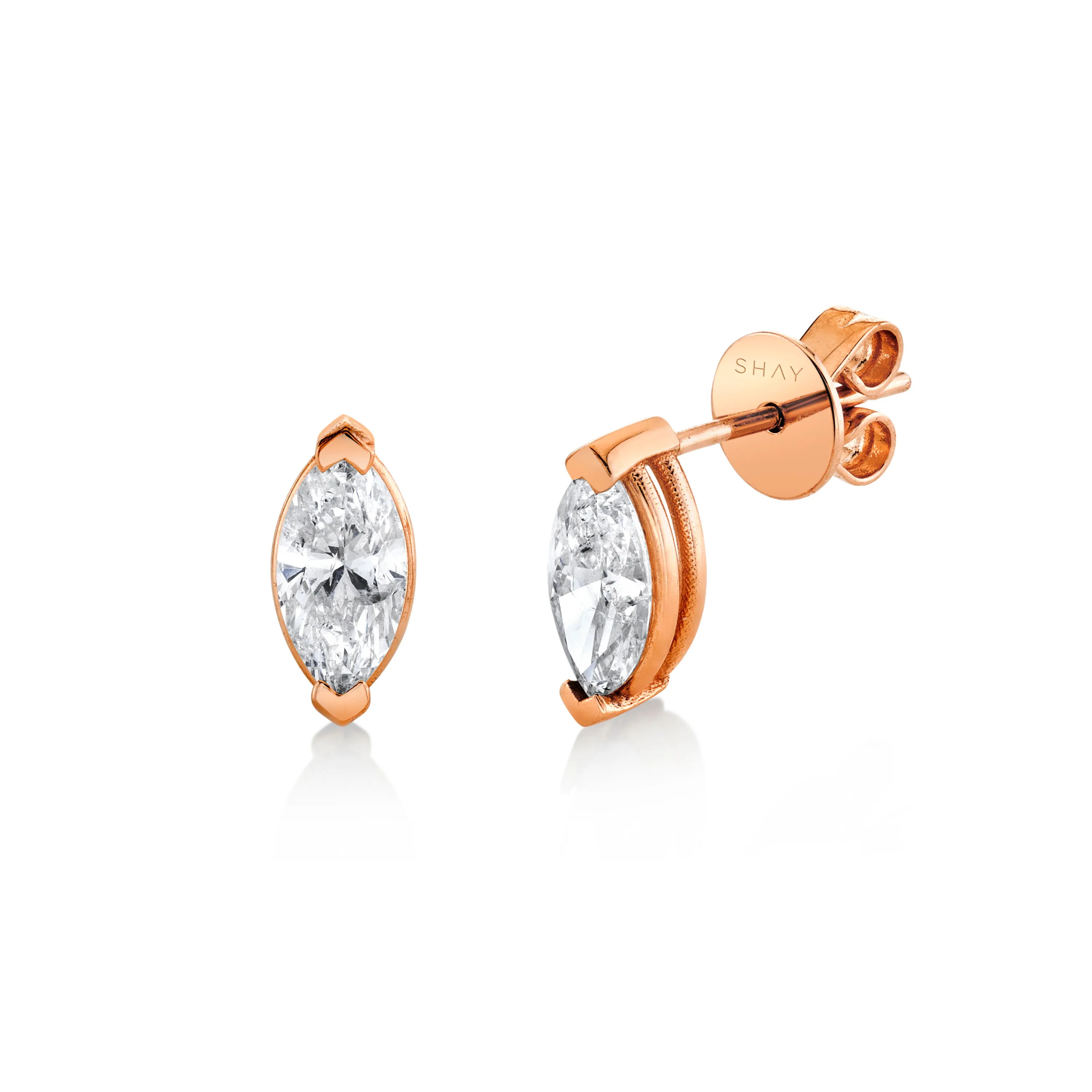 POINTER DIAMOND MARQUISE STUDS, 1.3cts