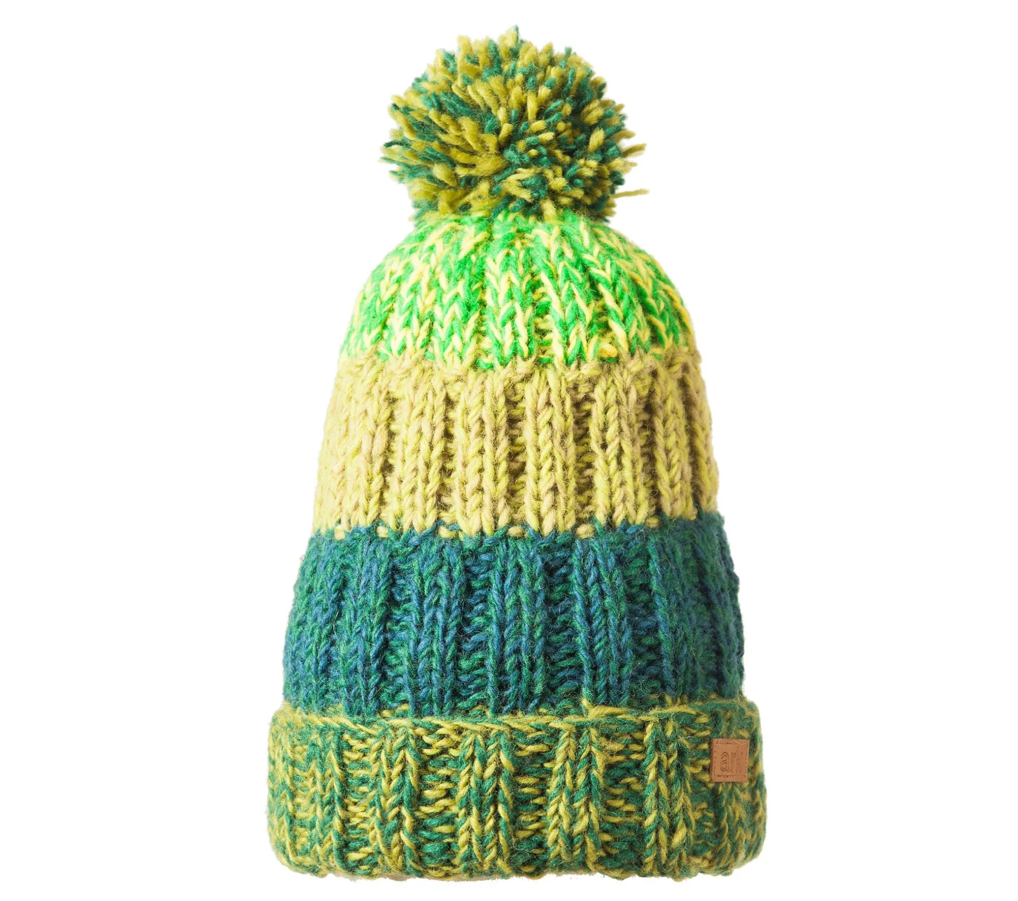 Pom pom hat, Beanie, Pom Pom beanie, Thick wool beanie, toque, Fleece Lined green