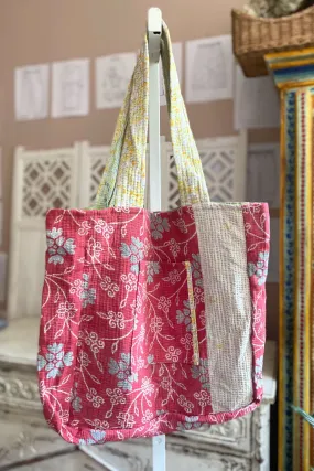 Rosey Red Kantha Medium Tote