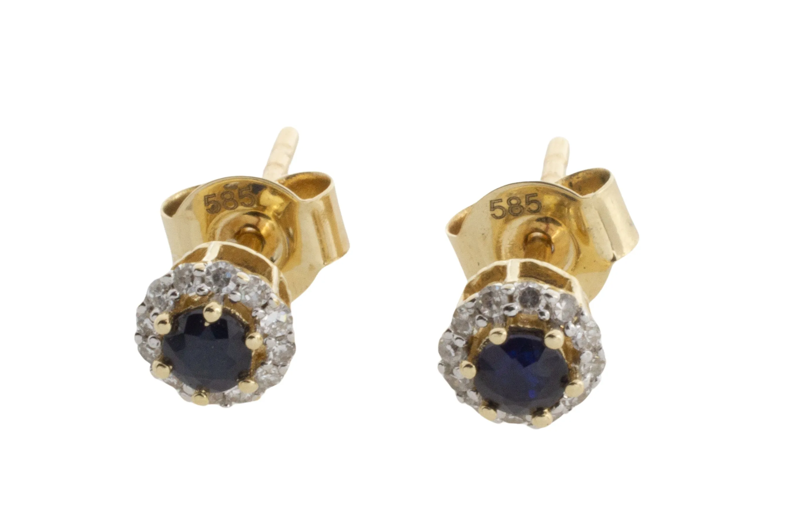 Sapphire and diamond studs