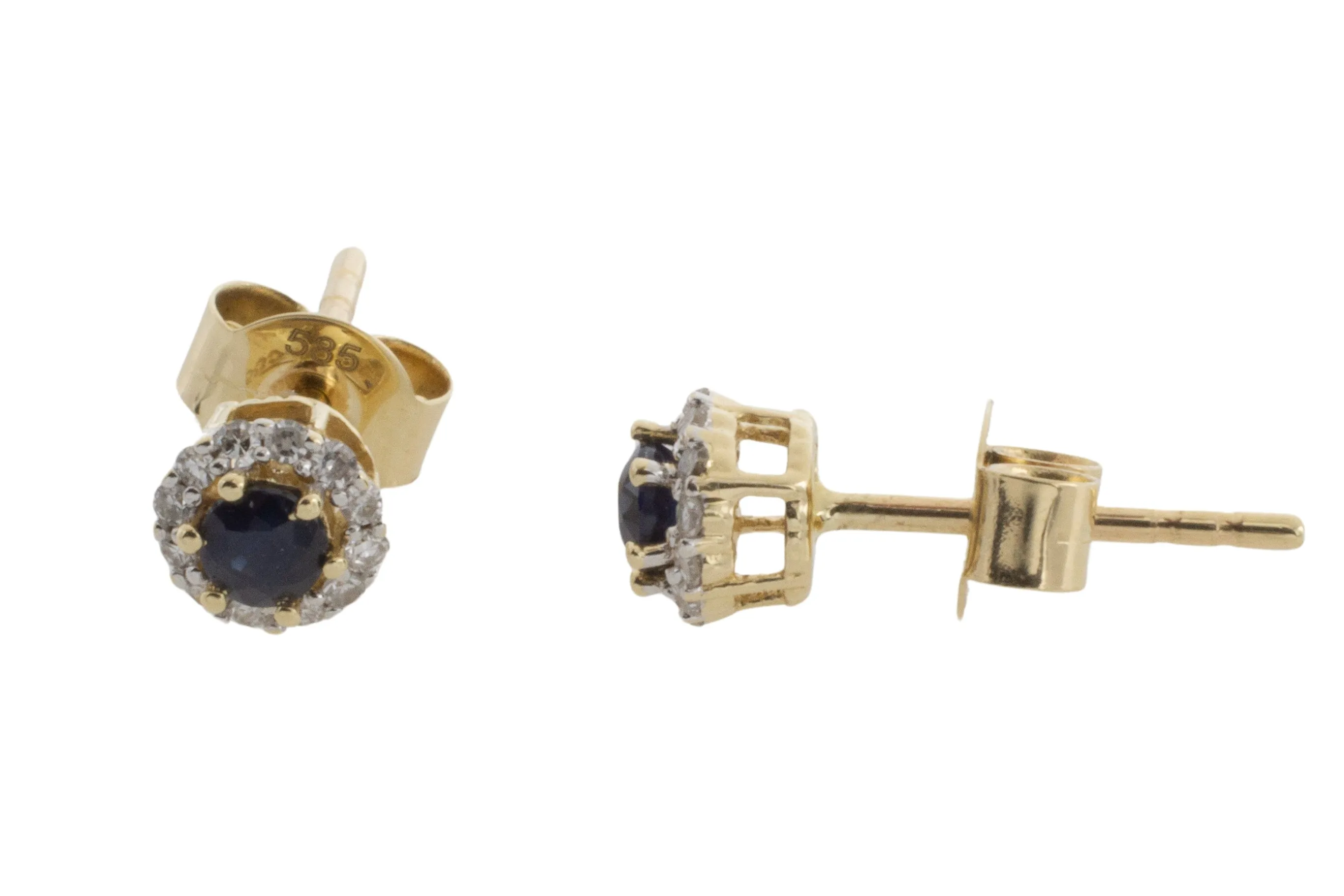 Sapphire and diamond studs