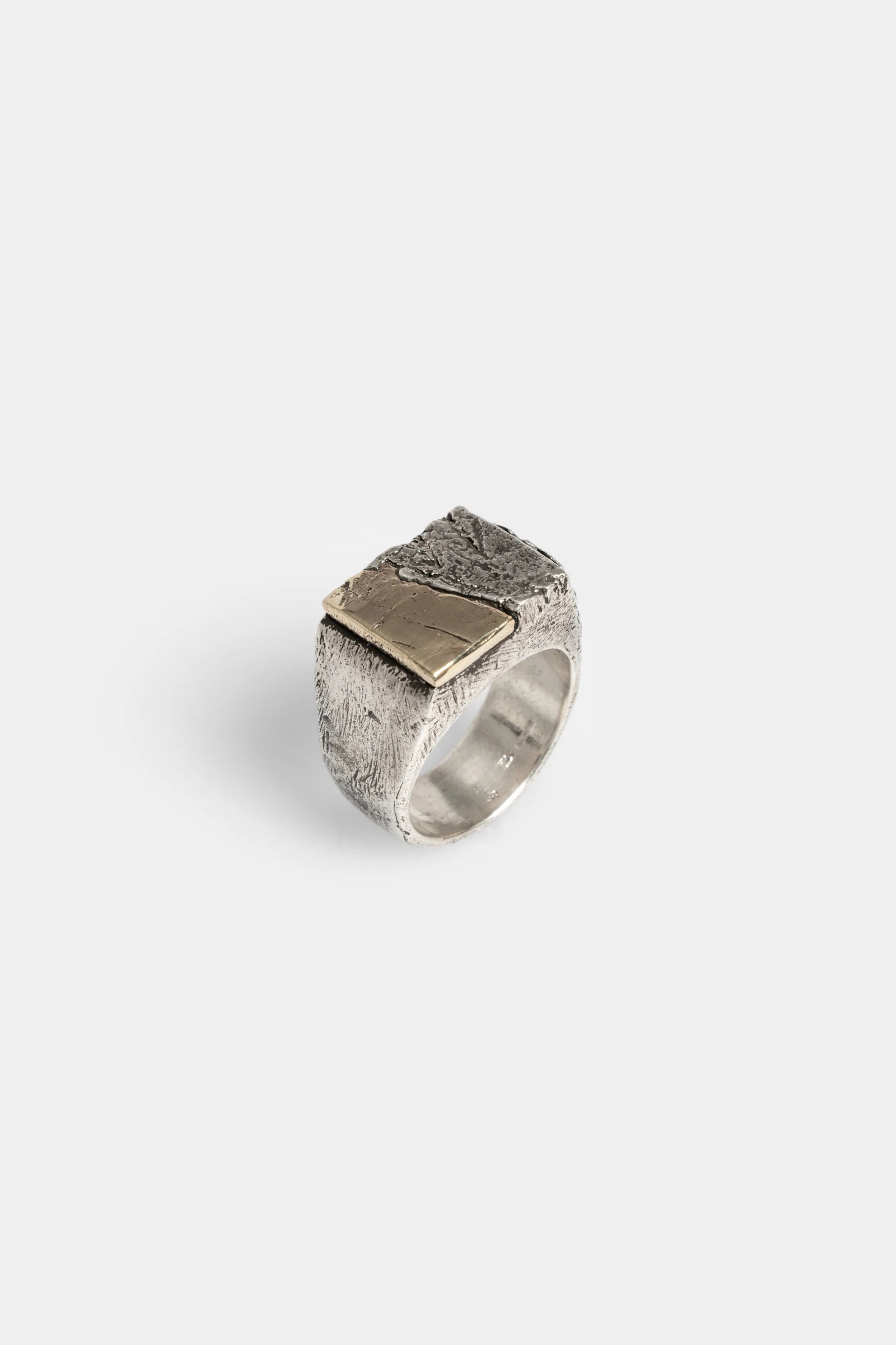 Silver & gold square rings