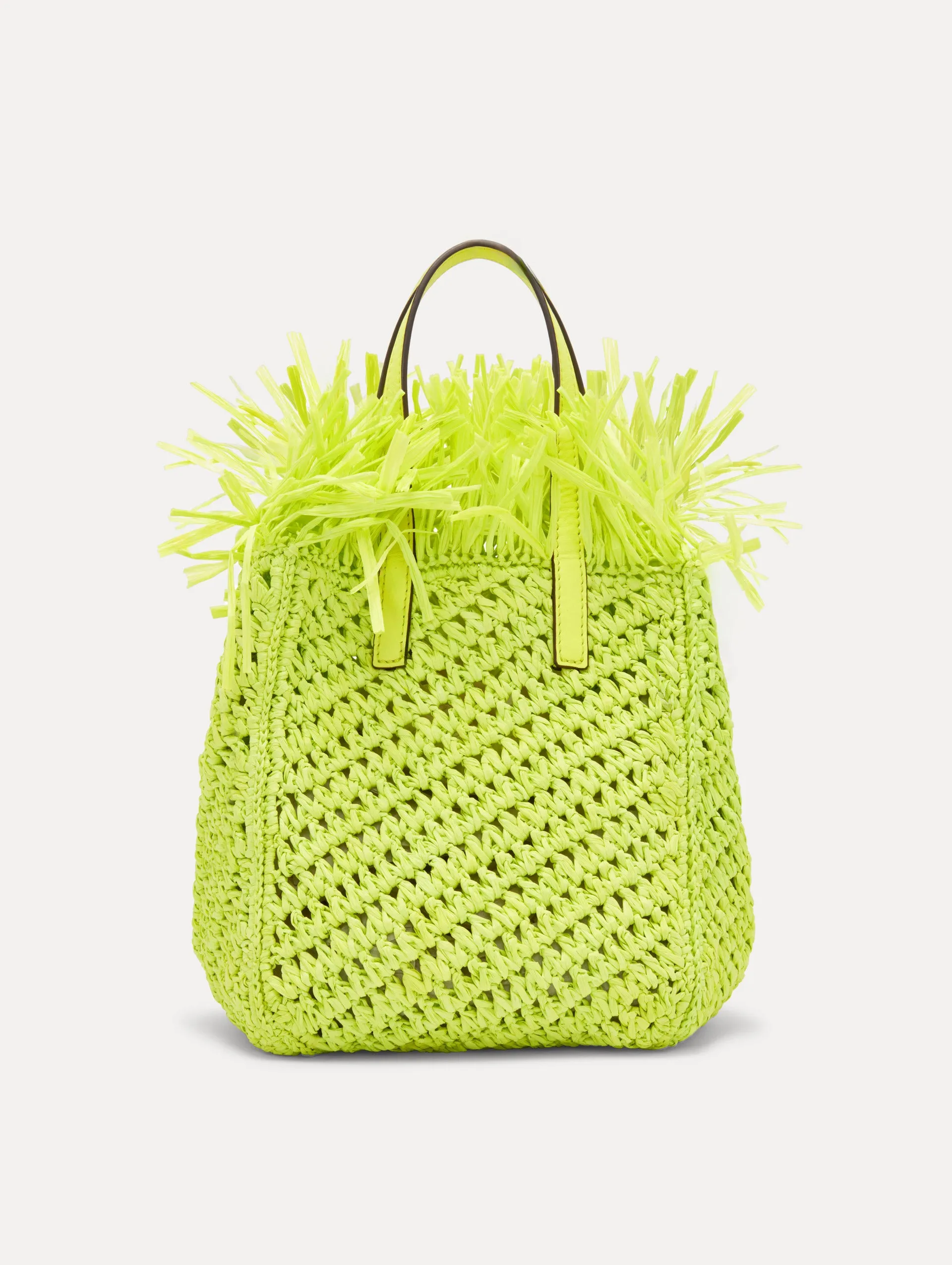 Small Raffia Crochet Square Tote