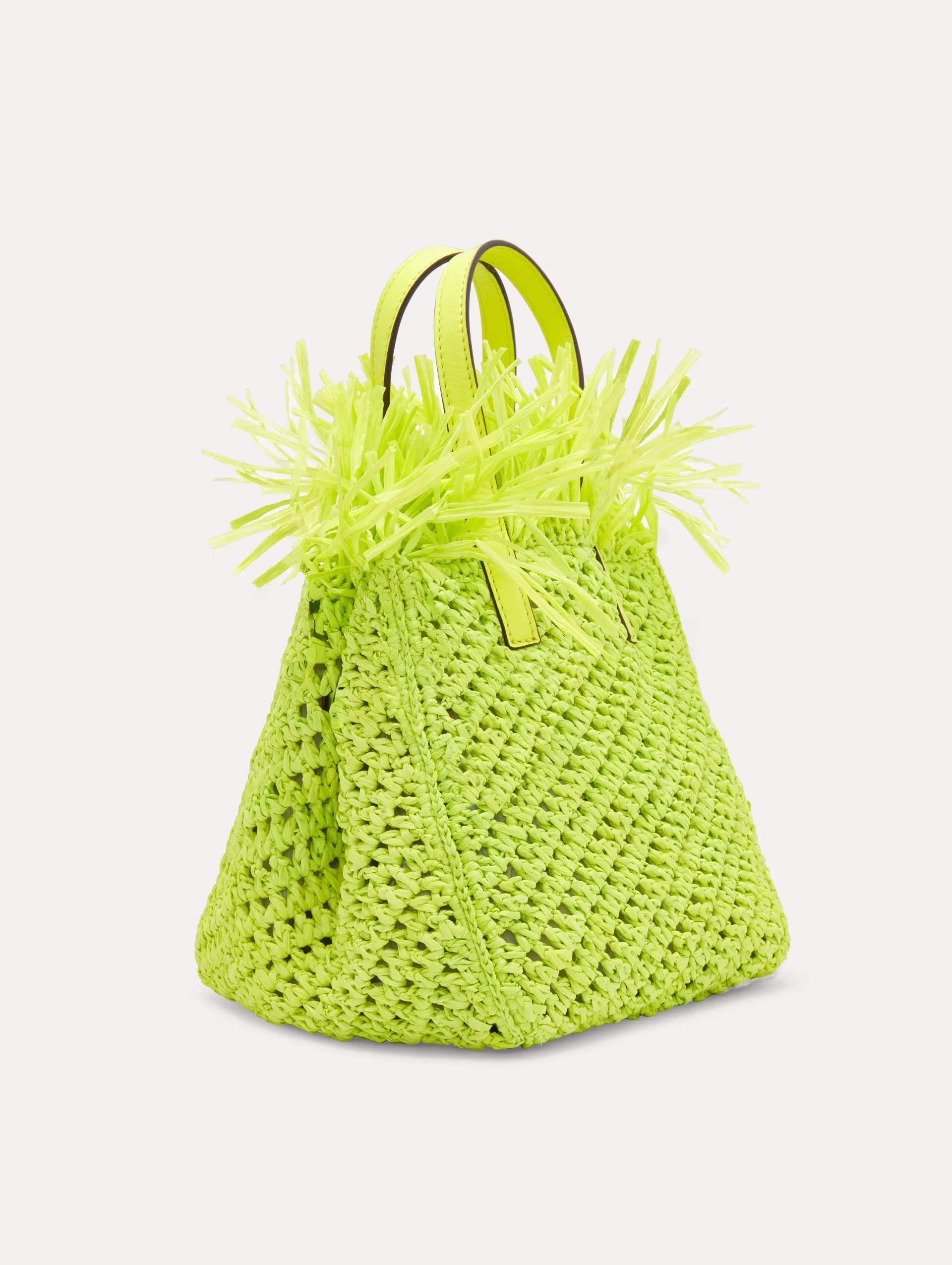 Small Raffia Crochet Square Tote