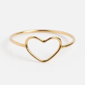 Solid Gold Delicate Heart Ring