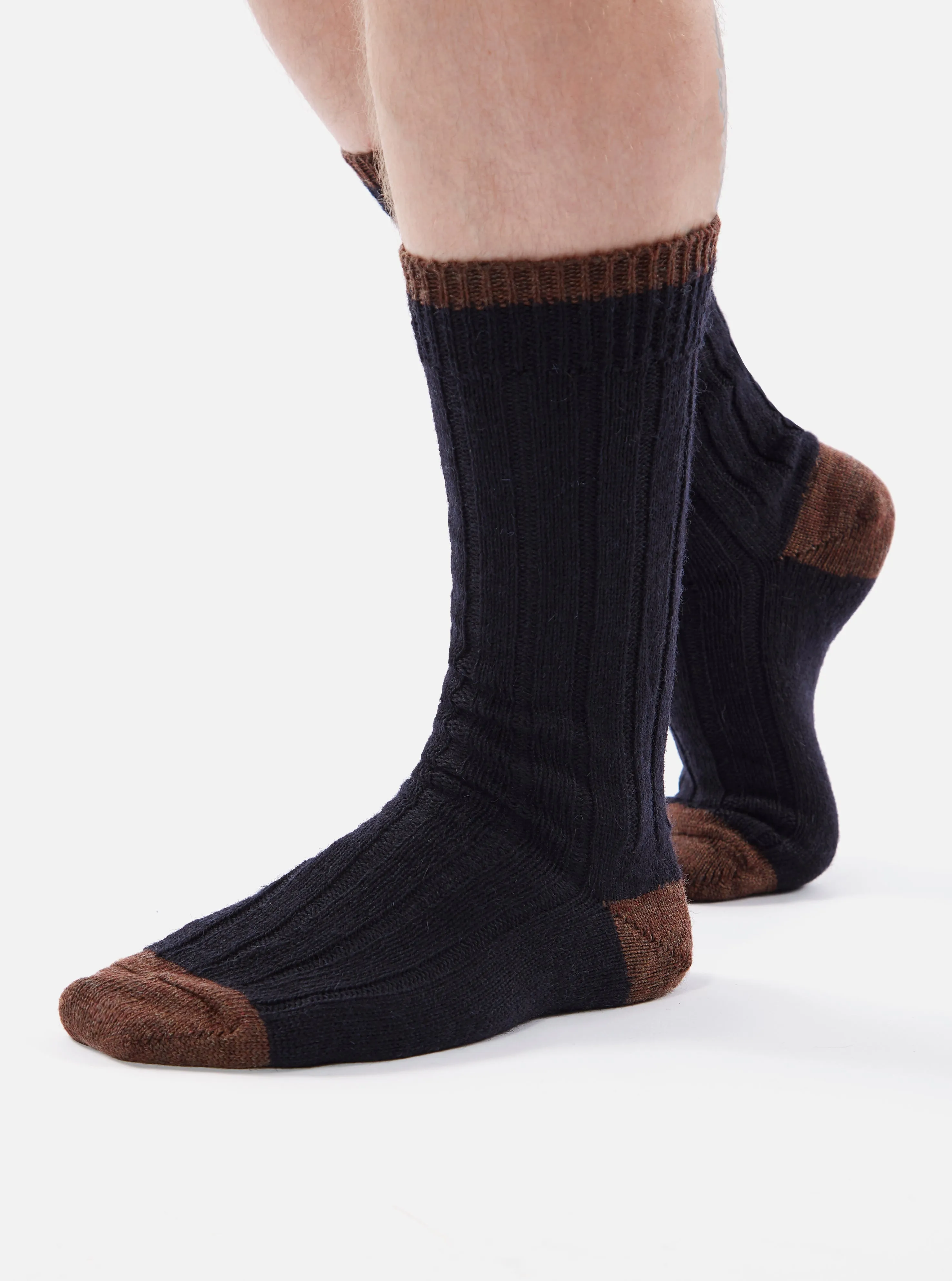 Universal Works Hike Sock In Navy Wool