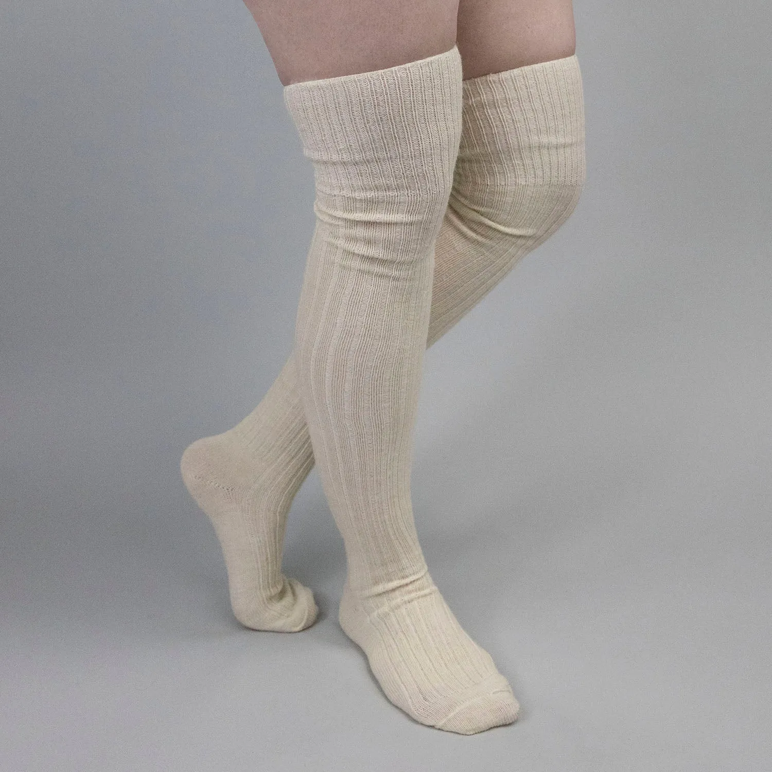 Wool Derby Ribbed Stockings